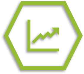 Perception Profiling icon with an arrow going upwards on a graph representing increased sales.